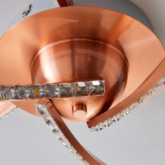 Dunelm Oria 3 Light Integrated LED Jewel Rose Gold Ceiling Fitting 4 Dunelm Oria 3 Light Integrated LED Jewel Rose Gold Ceiling Fitting - Image 4