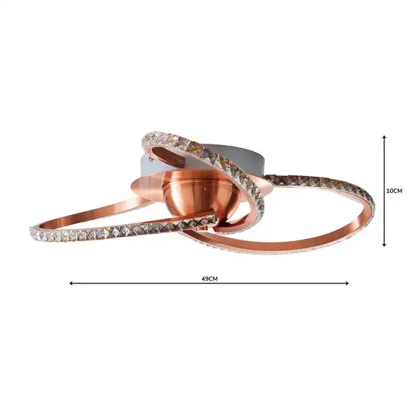 Dunelm Oria 3 Light Integrated LED Jewel Rose Gold Ceiling Fitting 5 Dunelm Oria 3 Light Integrated LED Jewel Rose Gold Ceiling Fitting - Image 5