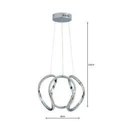Dunelm Marsia 1 Light Integrated LED Swirl Jewel Chrome Ceiling Fitting -Dunelm Lights Sales 1000158436 alt04