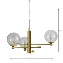 Elements Nour 3 Light Antique Brass Ceiling Fitting -Dunelm Lights Sales 1000158452 alt04