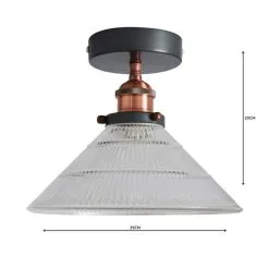 Dunelm Logan 1 Light Pendant Glass Industrial Semi-Flush Ceiling Fitting -Dunelm Lights Sales 1000158469 alt04
