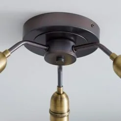 Dunelm Marsden 3 Light Antique Brass Industrial Semi-Flush Ceiling Fitting -Dunelm Lights Sales 1000158476 alt03
