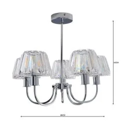 Dunelm Paloma 5 Light Glass Ceiling Fitting -Dunelm Lights Sales 1000158481 alt04