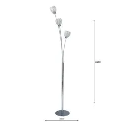 Dunelm Rosa 3 Light Chrome Floor Lamp -Dunelm Lights Sales 1000158487 alt04