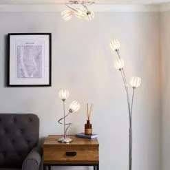 Dunelm Rosa 3 Light Chrome Floor Lamp -Dunelm Lights Sales 1000158487 alt08