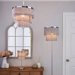 Dunelm Jaz Fringe Grey Floor Lamp -Dunelm Lights Sales 1000158498 alt08