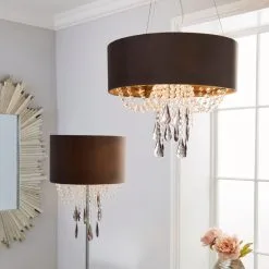 Dunelm Halle French Velvet Jewel Charcoal Floor Lamp -Dunelm Lights Sales 1000158504 alt08