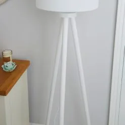 Dunelm Jandia Wooden Tripod White Floor Lamp -Dunelm Lights Sales 1000158529 alt02