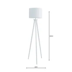 Dunelm Jandia Wooden Tripod White Floor Lamp -Dunelm Lights Sales 1000158529 alt04