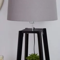 Dunelm Beaumont Wood Tripod Plant Black Floor Lamp -Dunelm Lights Sales 1000158530 alt03