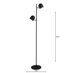 Elements Harme 2 Light Black Touch Dimmable Floor Lamp -Dunelm Lights Sales 1000158545 alt04