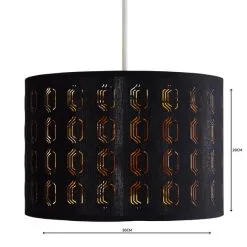 Dunelm Muscat Drum Lamp Shade 30cm Black -Dunelm Lights Sales 1000158560 alt04
