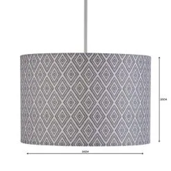 Dunelm Oslo Drum Lamp Shade 30cm Grey -Dunelm Lights Sales 1000158565 alt04