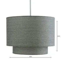 Dunelm Sara Two Tier Lamp Shade Grey -Dunelm Lights Sales 1000158577 alt04