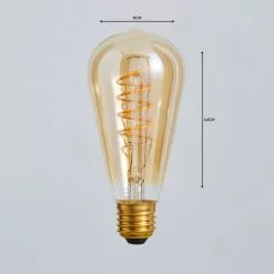 Status Branded 4 Watt ST64 ES LED Spiral Filament Bulb -Dunelm Lights Sales 1000158633 alt04