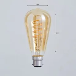 Status 4 Watt ST64 BC LED Spiral Filament Bulb 6 Status 4 Watt ST64 BC LED Spiral Filament Bulb -Dunelm Lights Sales 1000158634 alt04
