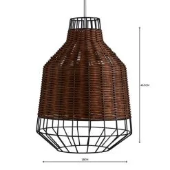 Dunelm Ohio Dark Rattan Easy Fit Pendant 7 Dunelm Ohio Dark Rattan Easy Fit Pendant -Dunelm Lights Sales 1000158653 alt04
