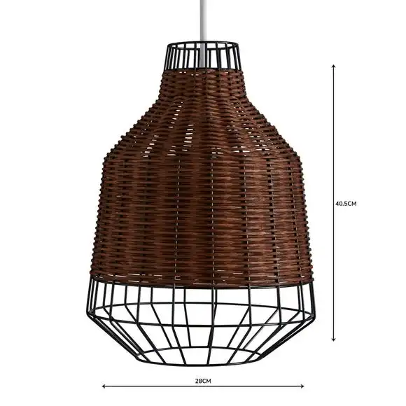 Dunelm Ohio Dark Rattan Easy Fit Pendant 4 Dunelm Ohio Dark Rattan Easy Fit Pendant - Image 4