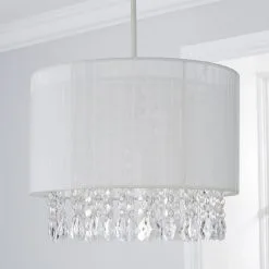 Dunelm Riah Jewel Shade Ivory Easy Fit Pendant -Dunelm Lights Sales 1000158686 alt01