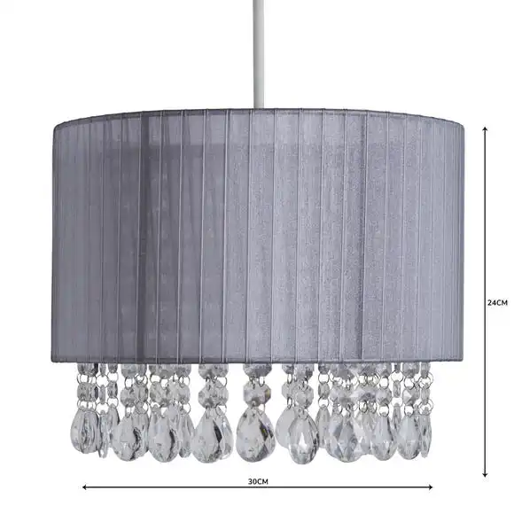 Dunelm Riah Jewel Shade Grey Easy Fit Pendant 4 Dunelm Riah Jewel Shade Grey Easy Fit Pendant - Image 4