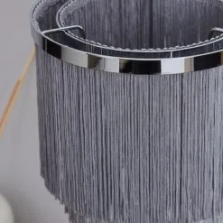 Dunelm Jaz Fringe Grey Table Lamp -Dunelm Lights Sales 1000158704 alt02