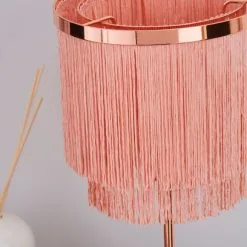 Dunelm Jaz Fringe Pink Table Lamp -Dunelm Lights Sales 1000158705 alt02