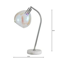 Elements Latisha Iridescent Glass Marble Base Task Desk Lamp -Dunelm Lights Sales 1000158723 alt04