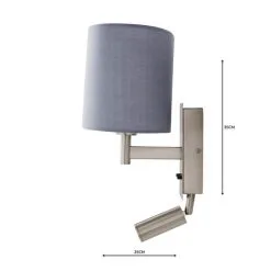Dunelm Reader Shaded Grey Wall Light -Dunelm Lights Sales 1000158737 alt04
