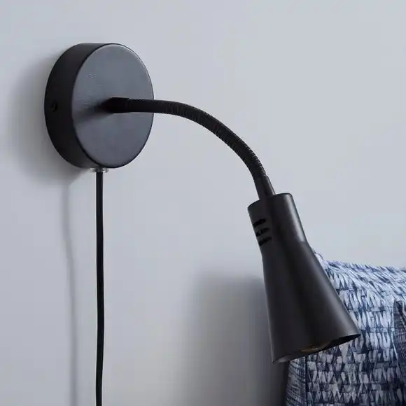 Dunelm Nola Adjustable Easy Fit Plug In Wall Light Black 2 Dunelm Nola Adjustable Easy Fit Plug In Wall Light Black - Image 2