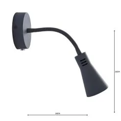 Dunelm Nola Adjustable Easy Fit Plug In Wall Light Grey -Dunelm Lights Sales 1000158741 alt04