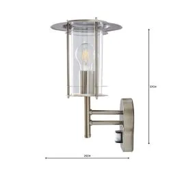 Dunelm Derek PIR Sensor Glass Steel Outdoor Wall Light -Dunelm Lights Sales 1000158750 alt04