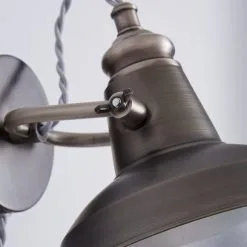 Dunelm Lucas Industrial Easy Fit Plug In Wall Light Pewter -Dunelm Lights Sales 1000158758 alt02
