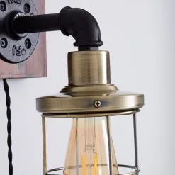 Dunelm Milas Pipe Industrial Easy Fit Plug In Wall Light Black -Dunelm Lights Sales 1000158759 alt02