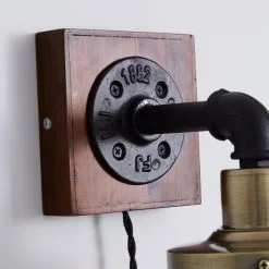 Dunelm Milas Pipe Industrial Easy Fit Plug In Wall Light Black -Dunelm Lights Sales 1000158759 alt03