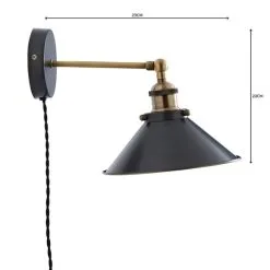 Dunelm Logan Grey Industrial Easy Fit Plug In Wall Light -Dunelm Lights Sales 1000158760 alt04