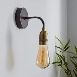 Dunelm Marsden Antique Brass Industrial Wall Light -Dunelm Lights Sales 1000158761 alt01