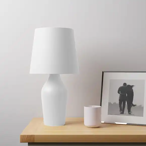 Dunelm Ava Stoneware White Table Lamp 2 Dunelm Ava Stoneware White Table Lamp - Image 2