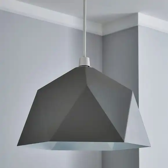 Dunelm Lily Geometric Easy Fit Pendant Grey 2 Dunelm Lily Geometric Easy Fit Pendant Grey - Image 2