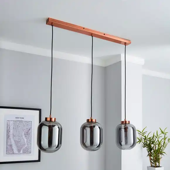 Dunelm Hunter 3 Light Glass Diner Bar Ceiling Fitting 2 Dunelm Hunter 3 Light Glass Diner Bar Ceiling Fitting - Image 2