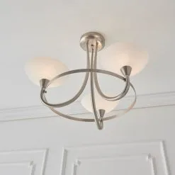 Vogue Lighting Vogue Cagney 3 Light Semi Flush Ceiling Fitting Chrome -Dunelm Lights Sales 1000169429 alt04