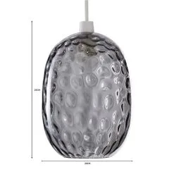 Dunelm Elodie Dimpled Glass Easy Fit Pendant Grey Lustre -Dunelm Lights Sales 1000180647 alt07