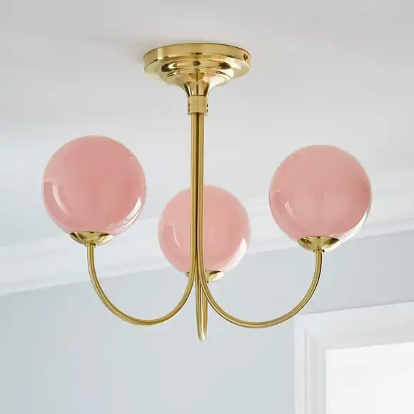 Dunelm Gigi Semi Flush Pink Ceiling Fitting 2 Dunelm Gigi Semi Flush Pink Ceiling Fitting - Image 2