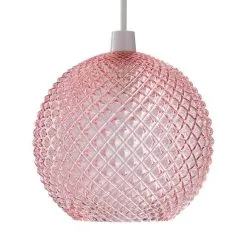 Dunelm Elodie Faceted Glass Easy Fit Pendant Blush Lustre -Dunelm Lights Sales 1000180657 alt05