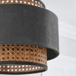 Dunelm Nova Velvet And Cane Shade 30cm -Dunelm Lights Sales 1000181511 alt02