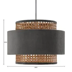 Dunelm Nova Velvet And Cane Shade 30cm -Dunelm Lights Sales 1000181511 alt07