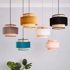 Dunelm Nova Velvet And Cane Shade 30cm -Dunelm Lights Sales 1000181511 alt08