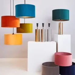 Dunelm Nesa 35cm Velvet Drum Shade -Dunelm Lights Sales 1000181822 alt06