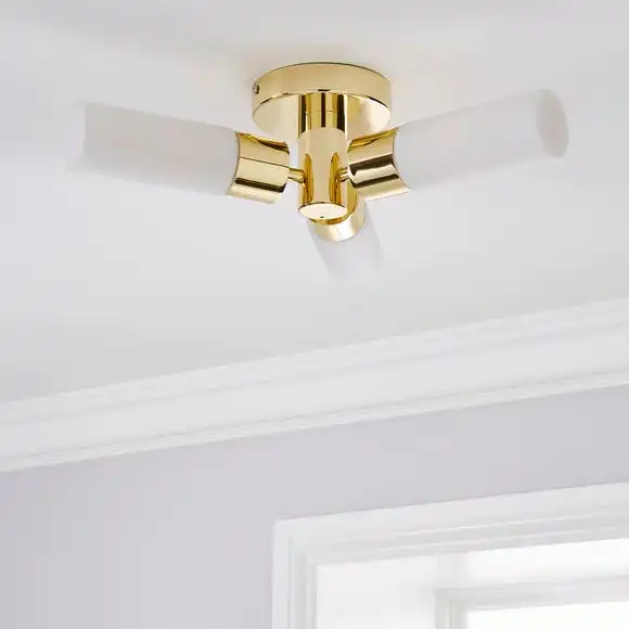Dunelm Porto Bathroom 3 Light Ceiling Fitting Brass 2 Dunelm Porto Bathroom 3 Light Ceiling Fitting Brass - Image 2