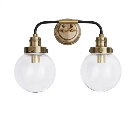 Dunelm Broden Bathroom 2 Light Wall Light Antique Brass 5 Dunelm Broden Bathroom 2 Light Wall Light Antique Brass - Image 5