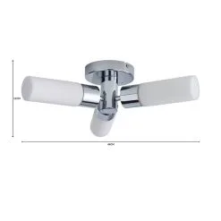 Dunelm Porto 3 Light Bathroom Flush Fitting Chrome -Dunelm Lights Sales 1000182586 alt07
